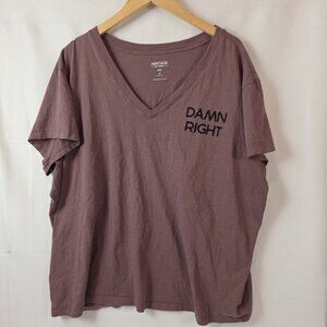 torrid Damn Right Relaxed Fit Heritage Jersey V-Neck Tee size 2